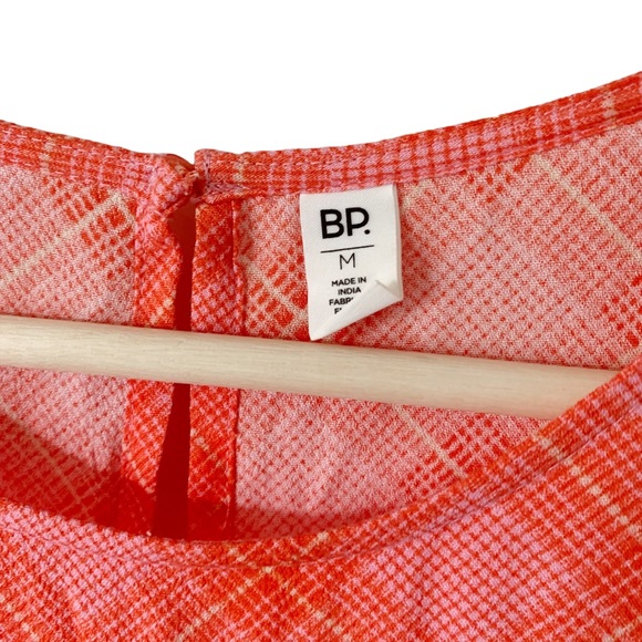 NWT BP Pink Orange Flannel Print Long Sleeve Knee Length Dress Size M - Picture 6 of 13